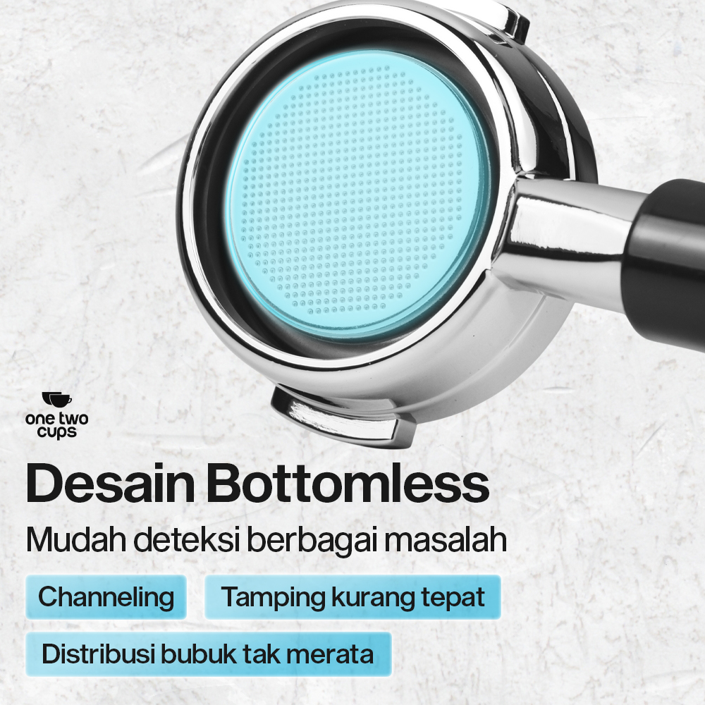 Gambar produk One Two Cups Bottomless Naked Portafilter Stainless Steel Expobar 58mm - RJ8