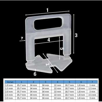 Gambar produk Taffware Alat Perata Pasang Keramik Tile Leveling Spacer Clip 100 PCS 1.0mm - Y0170