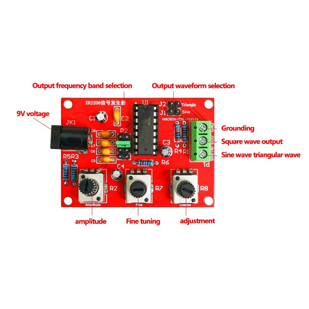 Gaqqee Signal Generator DIY Kit Sine Triangle Square Waves 1Hz 1MHz - XR2206 Gambar produk Gaqqee Signal Generator DIY Kit Sine Triangle Square Waves 1Hz 1MHz - XR2206
