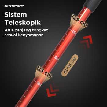 Gambar produk TaffSPORT Tongkat Hiking Telescopic Trekking Pole Aluminium 135cm - X-11