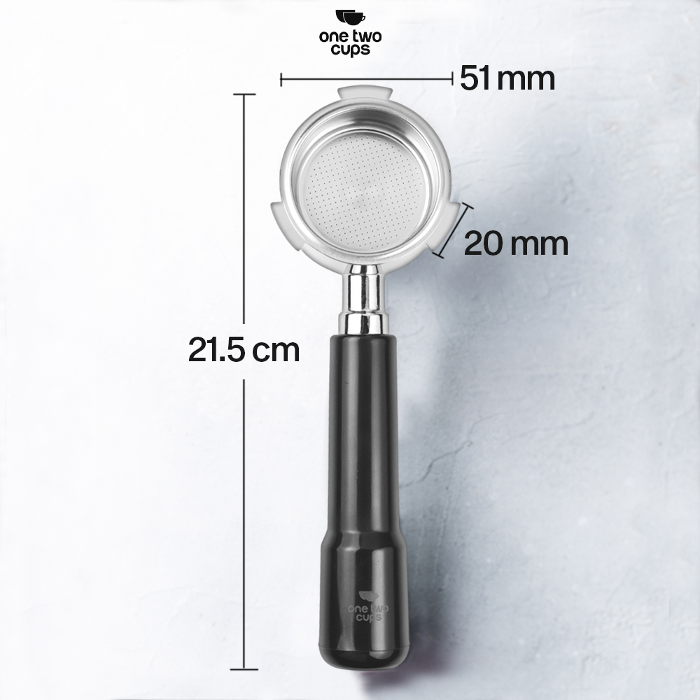 Gambar produk One Two Cups Bottomless Naked Portafilter Stainless 51mm for DeLonghi - CG-11