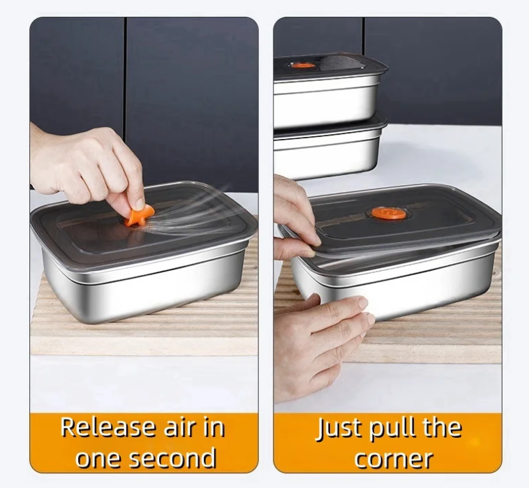 Gambar produk TaffHOME Kotak Makan Anti Tumpah Lunch Bento Box Stainless Steel 201 3200ml - KT273