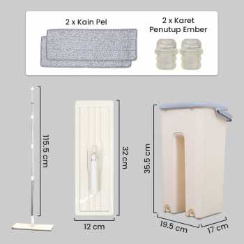 Gambar produk ISHOWTIENDA Alat Pel Lantai Microfiber Flat Flexible Head with Bucket - FMI60