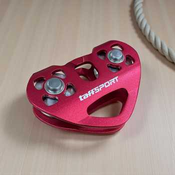 Gambar produk TaffSPORT Double Pulley Tandem Zipline Smooth Surface Aluminium 30kN - ZWA006