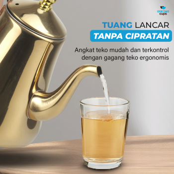 Gambar produk One Two Cups Teko Teh Stainless Steel Saringan Teapot 1.6L - HS4012