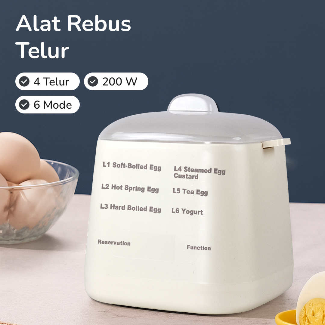 Gambar produk GUESMI Alat Rebus Telur Elektrik 4 Slot 6 Preset Mode Egg Boiler - SJ-200