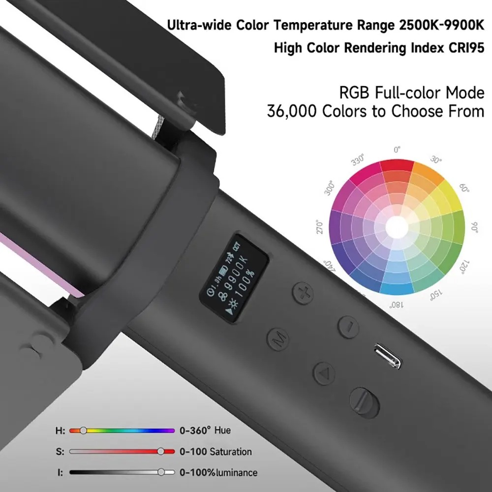 Gambar produk LIYADI Lampu Studio Tube Light RGBW 24 Mode OLED Display 4000mAh 30W - LP550