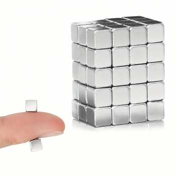Gambar produk NEOTRA Strong Neodymium Magnet Cube NdFeB N25 5x5x5mm 50 PCS - F0009123