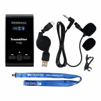RETEKESS Audio Tour Guide Wireless Transmitter 99 Channel Mic 900mAh - T130 Gambar produk RETEKESS Audio Tour Guide Wireless Transmitter 99 Channel Mic 900mAh - T130