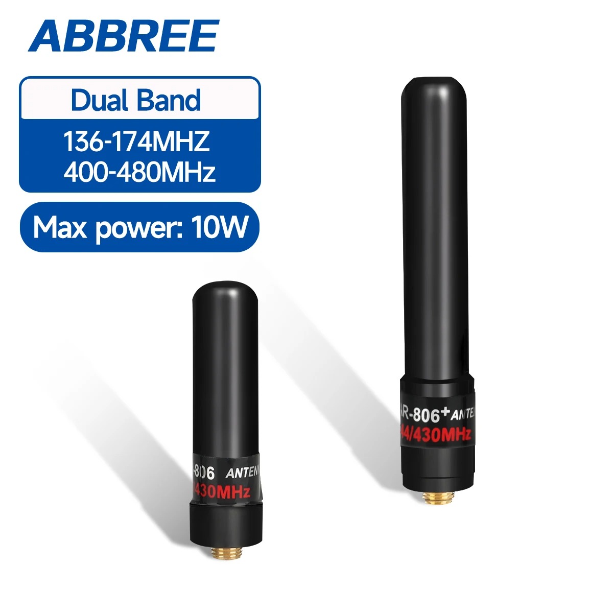 ABBREE Antena Walkie Talkie Dual Band Universal Baofeng UV-5RH 10W 8cm - AR-806 Gambar produk ABBREE Antena Walkie Talkie Dual Band Universal Baofeng UV-5RH 10W 8cm - AR-806