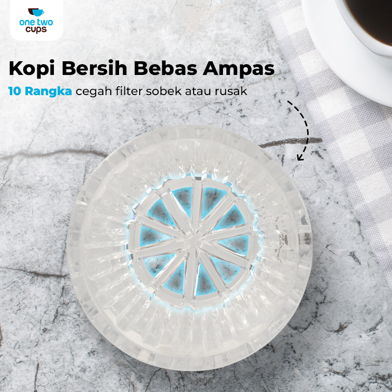 One Two Cups V60 Coffee Dripper Alat Seduh Kopi Manual Plastik 1-2 Cup - B75 Gambar produk One Two Cups V60 Coffee Dripper Alat Seduh Kopi Manual Plastik 1-2 Cup - B75