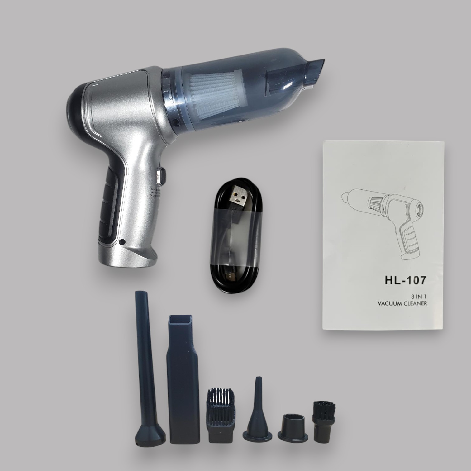 SUITU Vacuum Cleaner Portable Penyedot Debu Mobil 2in1 19000Pa 2000mAh - HL-107 Gambar produk SUITU Vacuum Cleaner Portable Penyedot Debu Mobil 2in1 19000Pa 2000mAh - HL-107