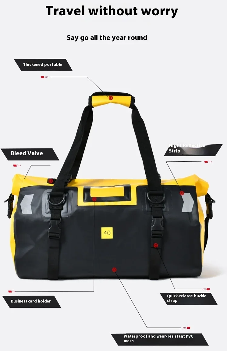 Gambar produk CHINK Tas Motor Touring Back Seat Tail Pannier Bag Waterproof PVC 66L - CH03