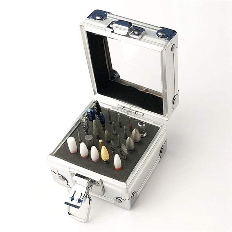 KADS Kotak Penyimpanan Mata Bor Kuku Nail Drill Art Bit Box 25 Slot - KDS-25 Gambar produk KADS Kotak Penyimpanan Mata Bor Kuku Nail Drill Art Bit Box 25 Slot - KDS-25