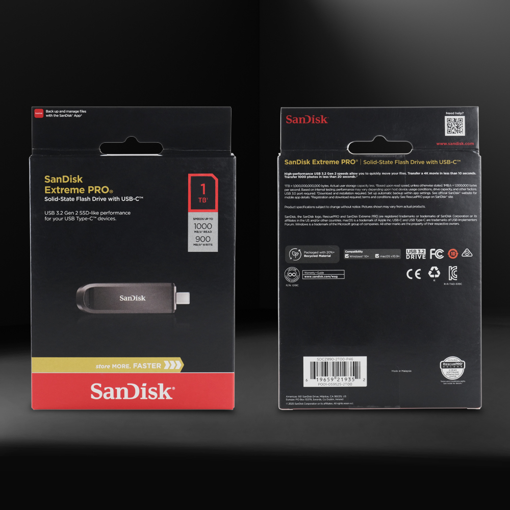SanDisk Extreme PRO Flash Drive With USB Type C 1000MB s 1TB SDCZ890 SanDisk Extreme PRO Flash Drive With USB Type C 1000MB s 1TB SDCZ890