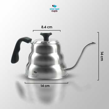 One Two Cups Teko Kopi Leher Angsa Gooseneck Pour Over Thermometer 1L - OTC201 Gambar produk One Two Cups Teko Kopi Leher Angsa Gooseneck Pour Over Thermometer 1L - OTC201