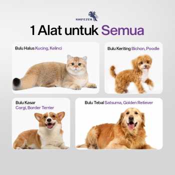 KNIFEZER Set Gunting Grooming Bulu Hewan Peliharaan 4in1 - 62HRC Gambar produk KNIFEZER Set Gunting Grooming Bulu Hewan Peliharaan 4in1 - 62HRC