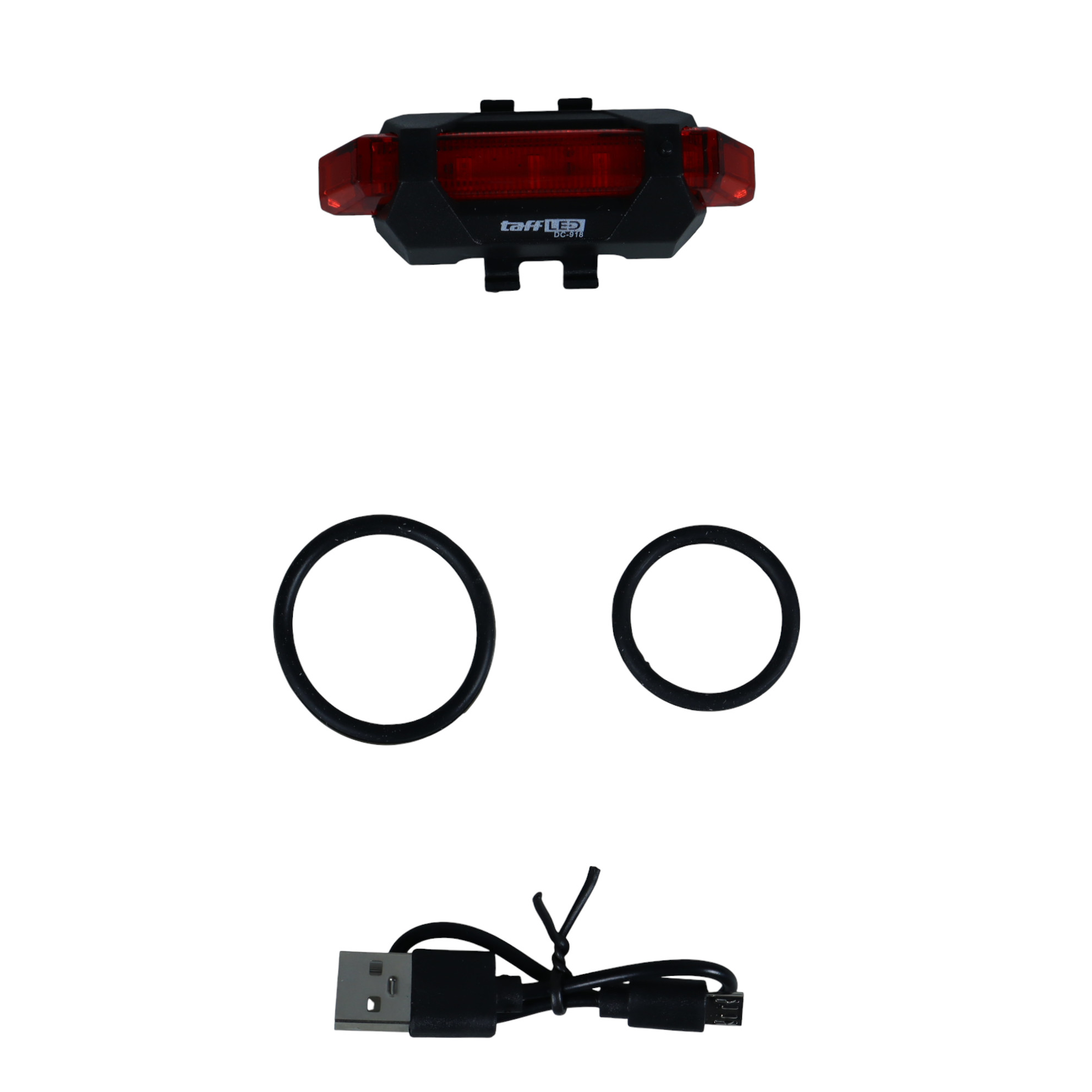 TaffLED Lampu Belakang Sepeda LED USB Rechargeable 250mAh 15 Lumens - DC-918 Gambar produk TaffLED Lampu Belakang Sepeda LED USB Rechargeable 250mAh 15 Lumens - DC-918