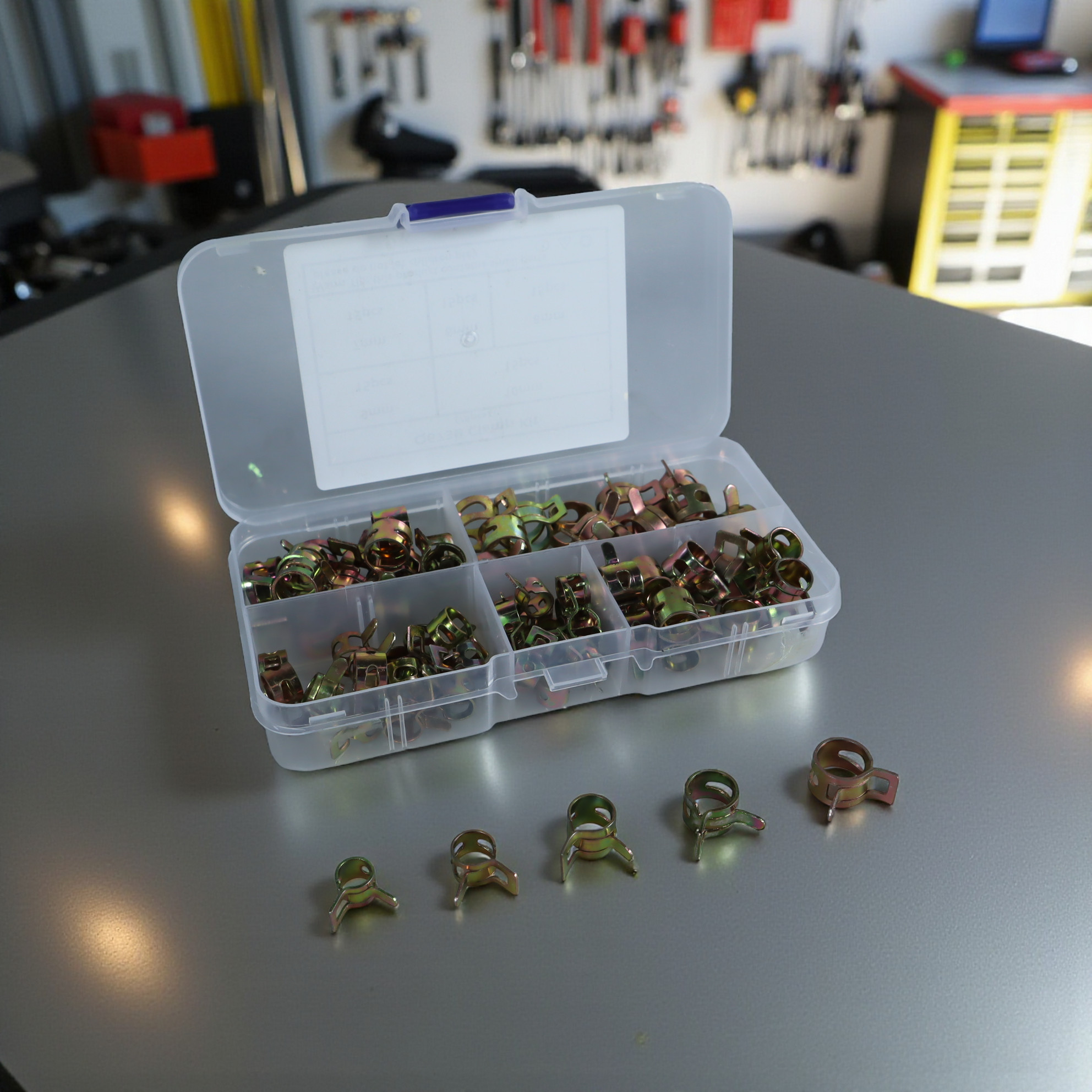 Alloet Penjepit Selang Ledeng Pipe Clamp Fastener 6-10mm 75 PCS - Q673B Gambar produk Alloet Penjepit Selang Ledeng Pipe Clamp Fastener 6-10mm 75 PCS - Q673B