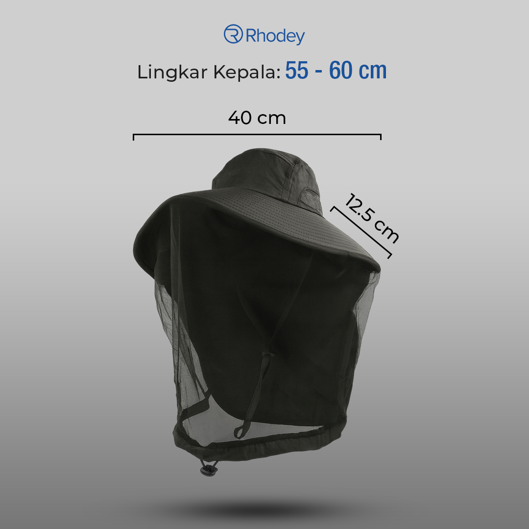 Gambar produk Rhodey Topi Rimba Outdoor Anti Nyamuk UV Protection Boonie Hat - UF122