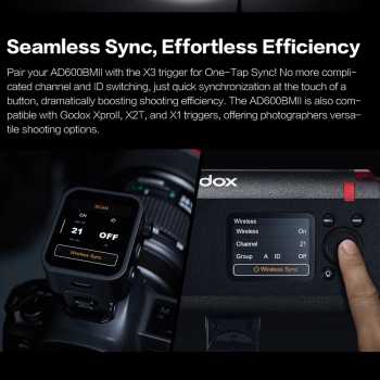 Gambar produk Godox Flash Camera Wireless 2.4GHz TTL 3in1 Color 8940mAh 600Ws - AD600BMII