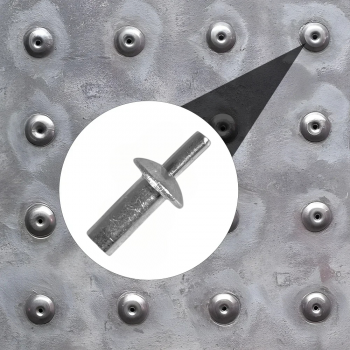 Gambar produk FMA Hammer Drive Expansion Rivets Steel Flat Round Head 5mm 50 PCS - FM511