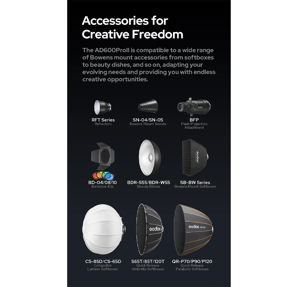 Gambar produk Godox Flash Camera Wireless 2.4GHz TTL 3in1 Color 2600mAh 600W - AD600ProII