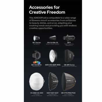 Gambar produk Godox Flash Camera Wireless 2.4GHz TTL 3in1 Color 2600mAh 600W - AD600ProII