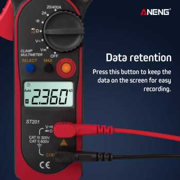 Gambar produk ANENG Digital Multimeter Tang Ampere Voltage NCV Tester Clamp 600V - ST201