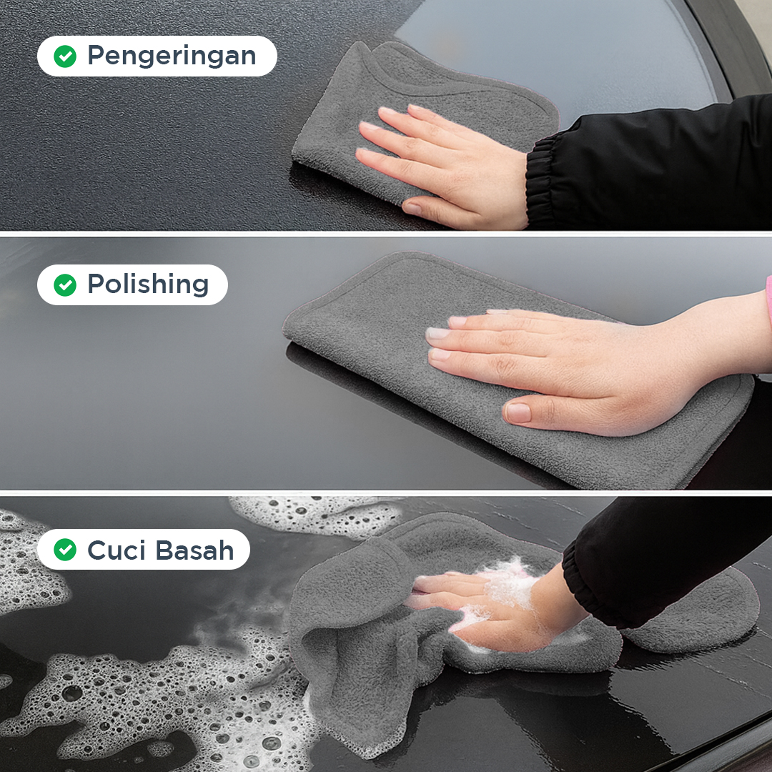 Gambar produk SHUMAI Kain Lap Microfiber Mobil Cleaning Towel Soft High Absorption 30x30cm - SH3