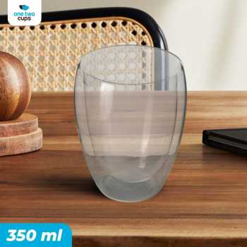 One Two Cups Gelas Kaca Aesthetic Tahan Panas Double Wall Glass - PLY1704