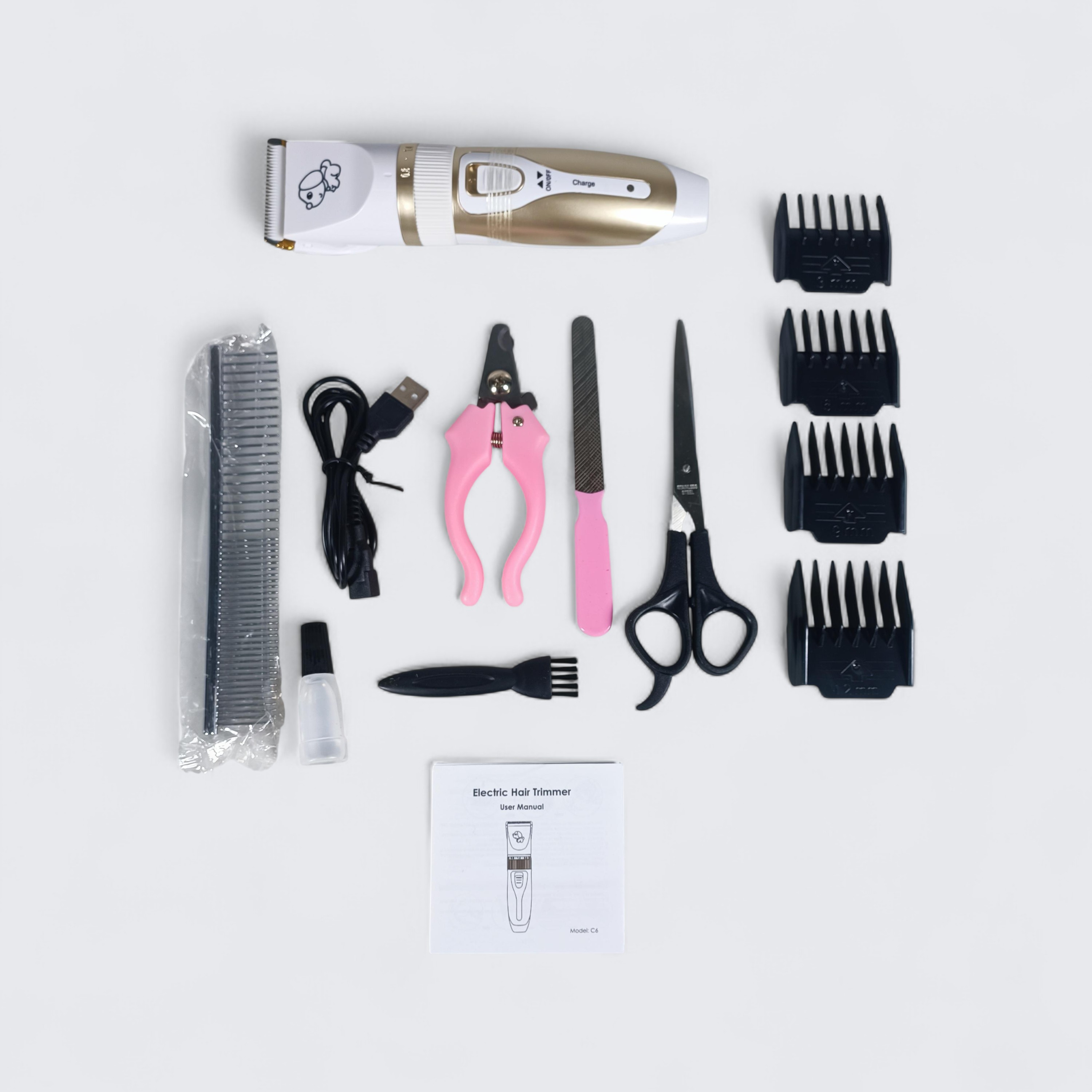 BOJAFA Alat Cukur Bulu Hewan Anjing Kucing 1200mAh - C7 Gambar produk BOJAFA Alat Cukur Bulu Hewan Anjing Kucing 1200mAh - C7