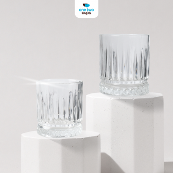 One Two Cups Gelas Whisky Cocktail Crystal Diamond Bottom Rock Glass 210ml - YH149 Gambar produk One Two Cups Gelas Whisky Cocktail Crystal Diamond Bottom Rock Glass 210ml - YH149