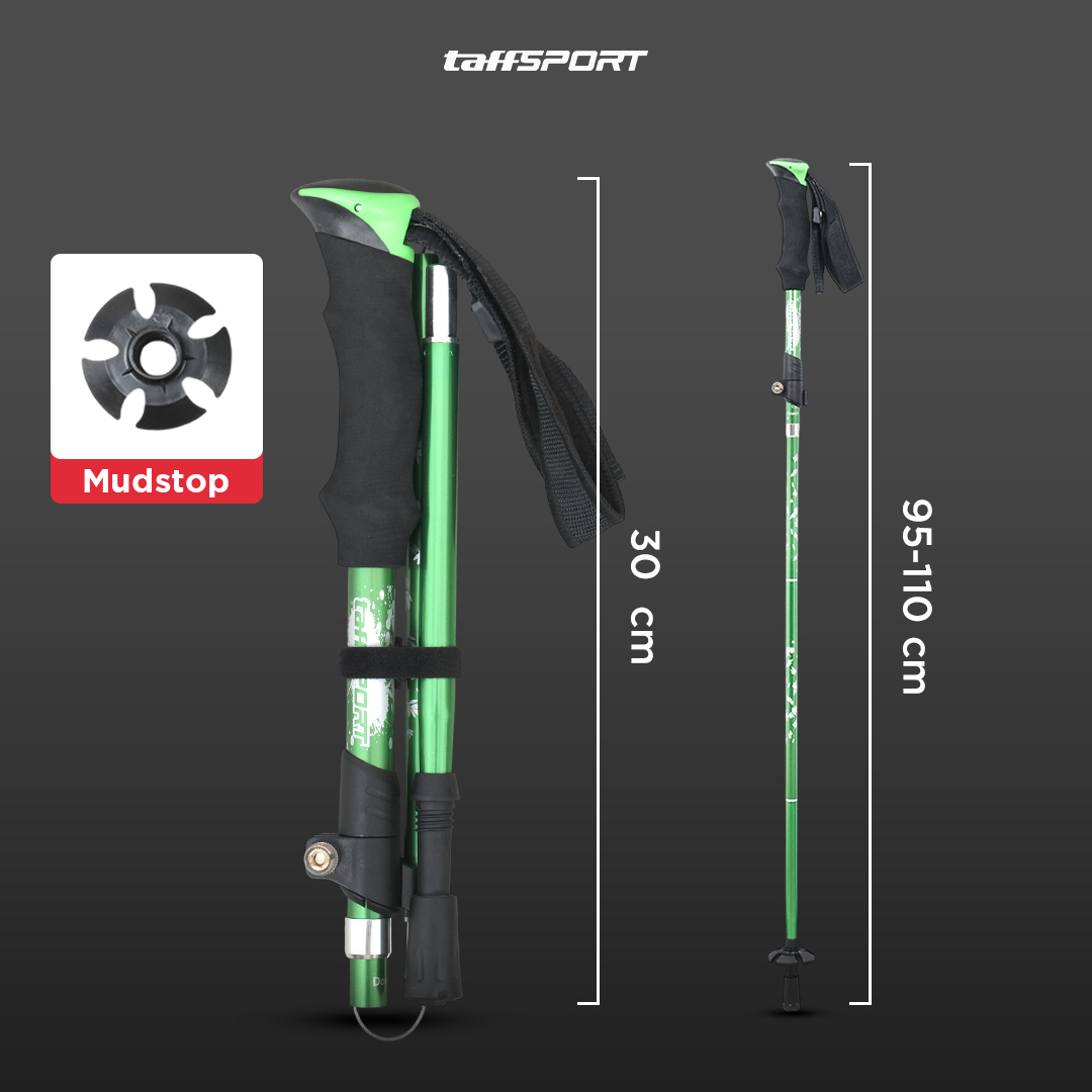 Gambar produk TaffSPORT Tongkat Hiking Lipat Trekking Pole Aluminium Alloy 110cm - 101