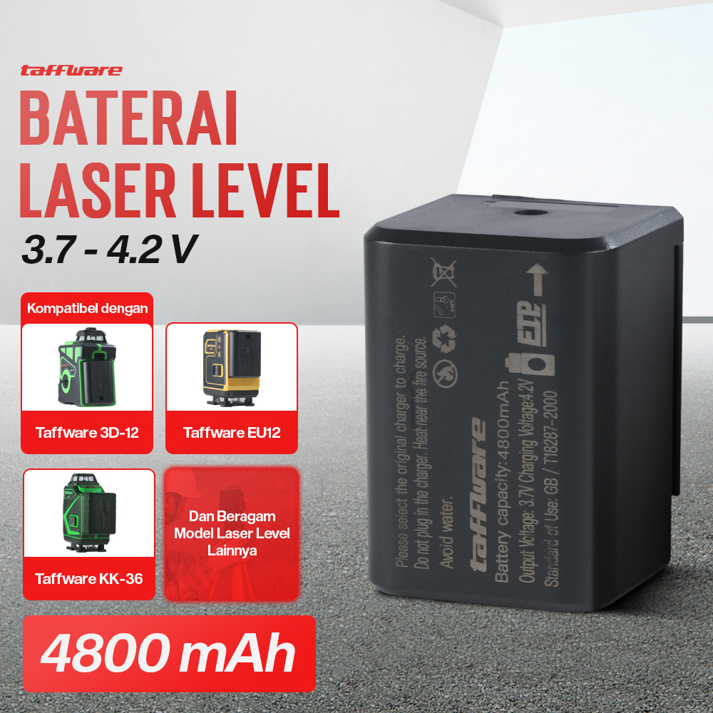 Taffware Baterai Laser Level 3D Isi Ulang Rechargeable Battery 4800mAh - BM02 Gambar produk Taffware Baterai Laser Level 3D Isi Ulang Rechargeable Battery 4800mAh - BM02