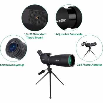 SVBONY Teleskop Spotting Scope 25-75X 70mm for Birding Photography - SV28 Gambar produk SVBONY Teleskop Spotting Scope 25-75X 70mm for Birding Photography - SV28