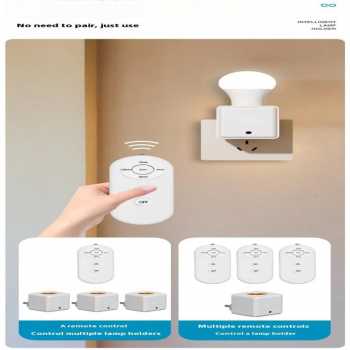 Gambar produk Homeclub Fitting Lampu Soket Pintar Smart Adapter Remote EU Plug E27 - 265N