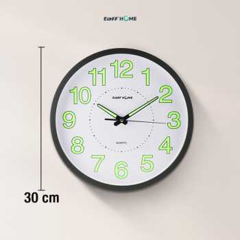 Gambar produk TaffHOME Jam Dinding Bulat Quartz Luminous Glow in The Dark 30cm MDB4