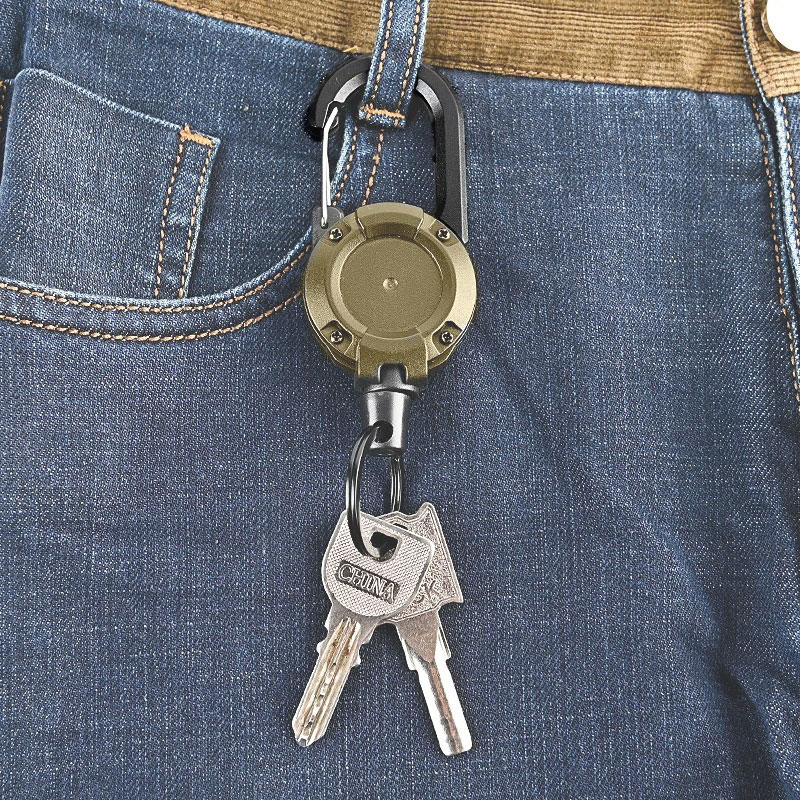 Gambar produk FXM Karabiner Gantungan Kunci Wire Puller Keychain ID Holder - FX-11