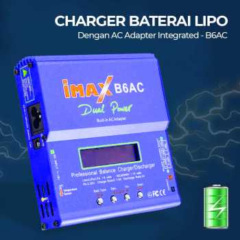 Gambar produk IMAX Charger Baterai LiPo Li-Ion NiMH dengan AC Adapter Integrated - B6AC