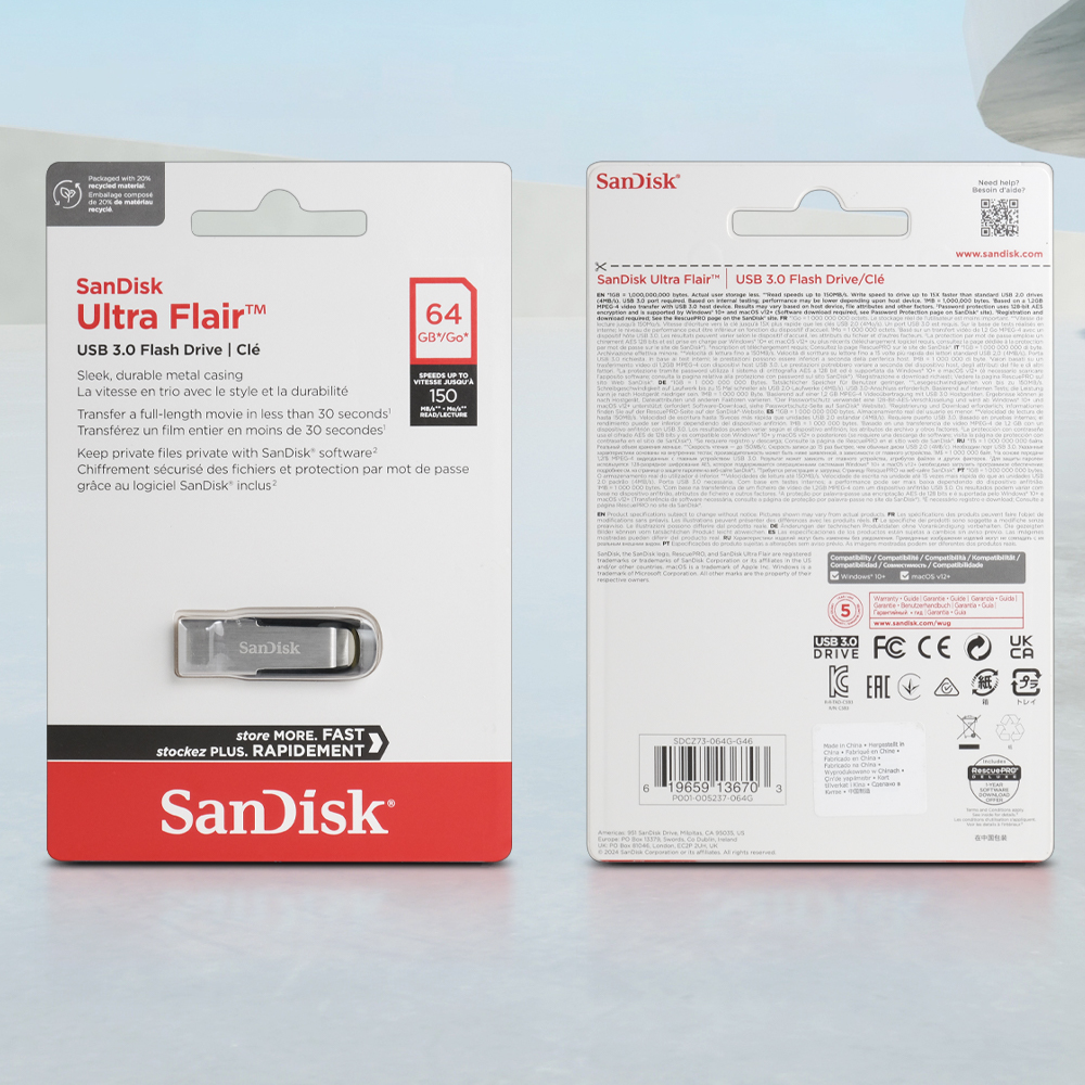 Gambar produk SanDisk Ultra Flair Flashdisk USB 3.0 64GB - SDCZ73