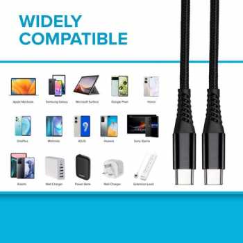 Gambar produk AUFU Kabel Data USB Type C to Type C Fast Charging 6A 66W 1M - KD66