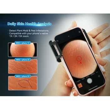 Gambar produk APEXEL Lensa Kamera HP Smartphone Microscope 300X LED with CPL Filter - APL-MS300