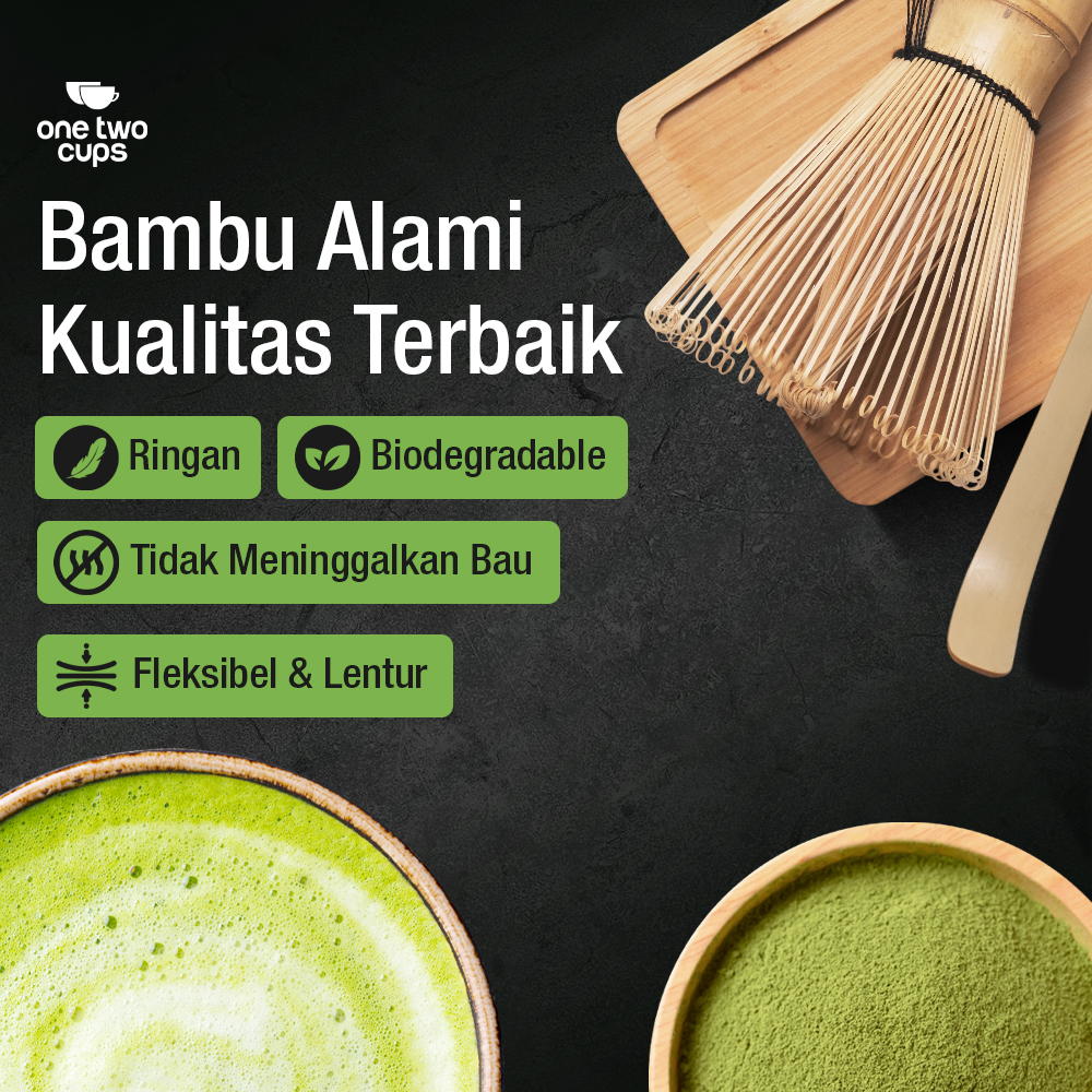 Gambar produk One Two Cups Matcha Set Kit Chawan Chasen Stand Chashaku 4 PCS - N41