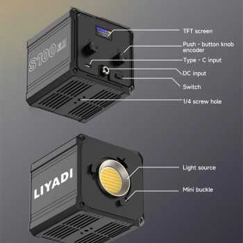 Gambar produk LIYADI Lampu Studio Fotografi COB LED RGBW 24 Mode 10000mAh 100W - ND100