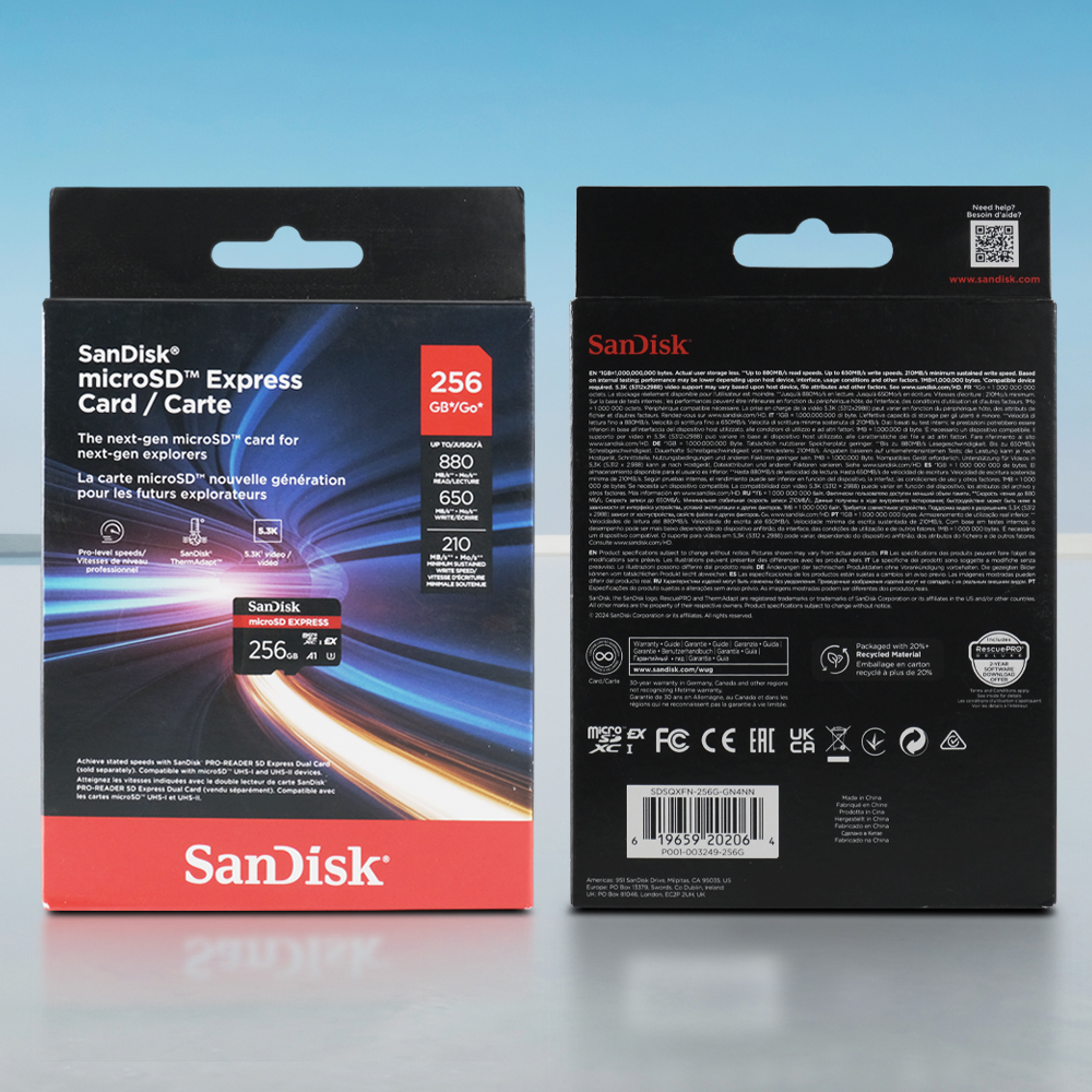SanDisk microSD Express UHS-I Class 10 U3 880MB/s 256GB - SDSQXFN Gambar produk SanDisk microSD Express UHS-I Class 10 U3 880MB/s 256GB - SDSQXFN