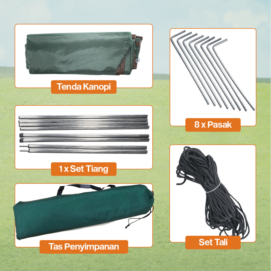 Gambar produk Flysheet Terpal Tenda Camping Waterproof Anti UV 3x3M - TL1