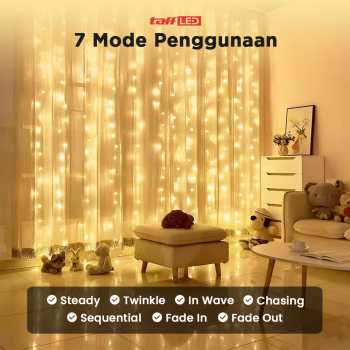 Gambar produk TaffLED Lampu Hias Gorden String Lights Wedding Decoration 3x3M - 300L