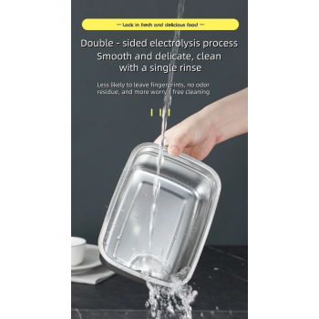 TaffHOME Kotak Makan Anti Tumpah Lunch Bento Box Stainless Steel 410 928ml - KT275 Gambar produk TaffHOME Kotak Makan Anti Tumpah Lunch Bento Box Stainless Steel 410 928ml - KT275