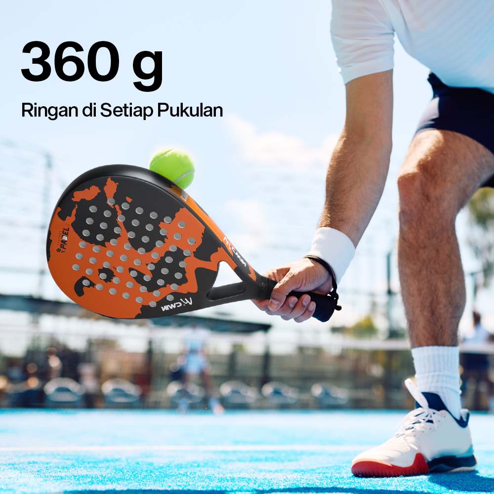 Gambar produk CWIN Raket Padel Teardrop Carbon Glass Fiber 3.8cm Thickness 360g - 4003